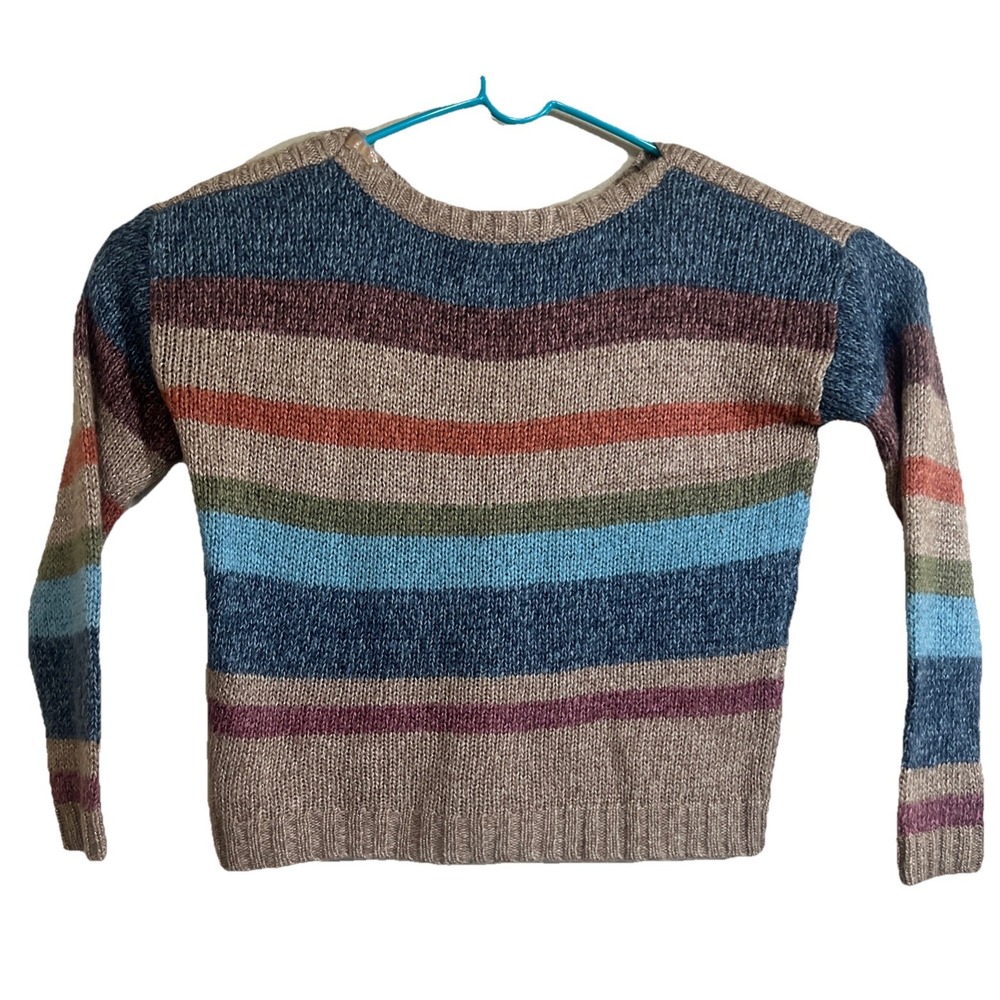 Liz Claiborne Women's Long‎ Sleeve Striped Multicolored Knit Sweater Size M - Picture 2 of 5
